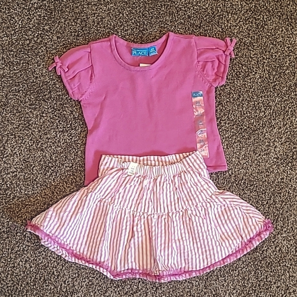 The Children's Place Other - Skort Top Set 18-24m Pink